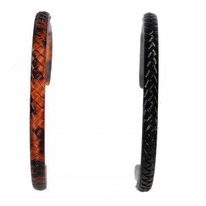 Στέκα πλαστική πλεξούδα καφέ-μαύρο