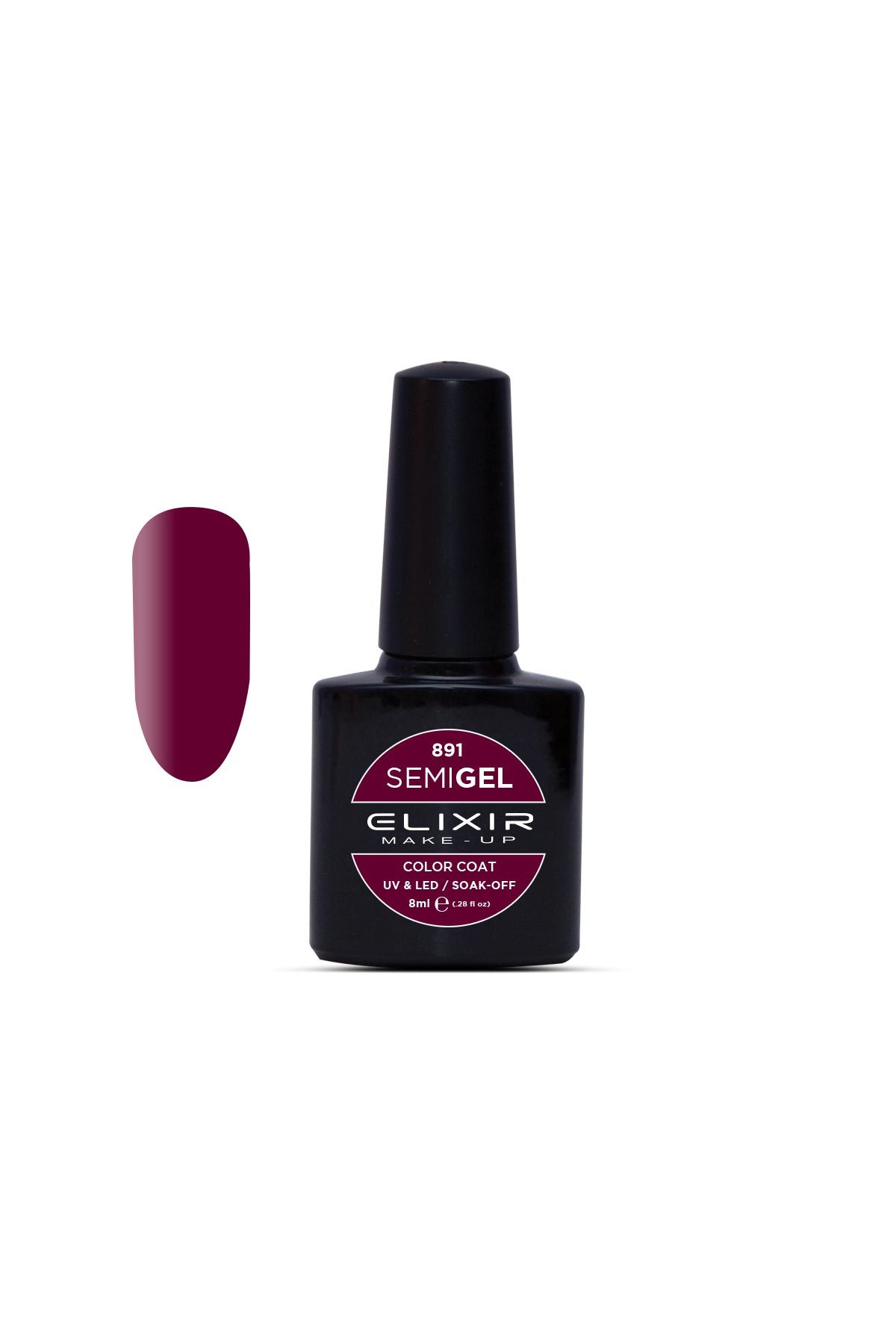 Ημιμόνιμο βερνίκι 8ml – #891 (Rich maroon)
