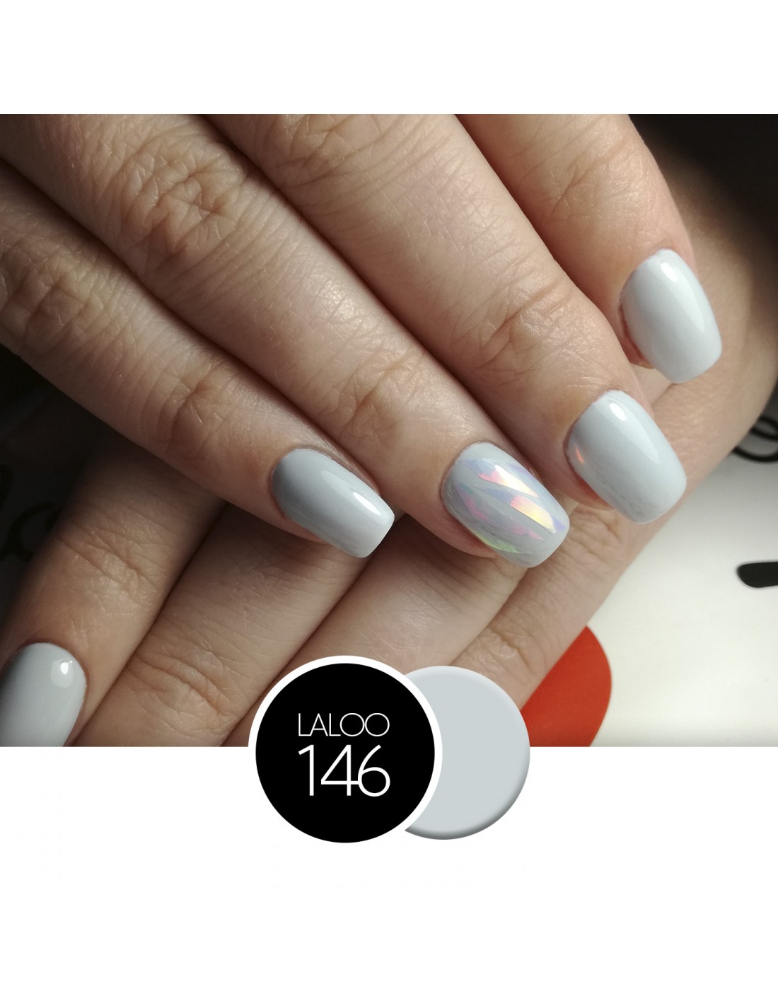 Laloo Ημιμόνιμο Βερνίκι No.146 Γκρι Ανοιχτό του Πάγου 15ml - Image 2
