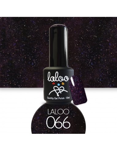 Laloo Ημιμόνιμο Βερνίκι No.66 Μωβ Σκούρο με Ελαφρύ Shimmer 15ml