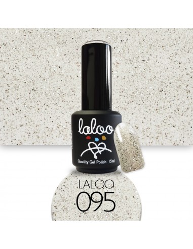 Laloo Ημιμόνιμο Βερνίκι No.95 Σαμπανί με Glitter (Χρυσό-Ασημί,Κόκκος) 15ml