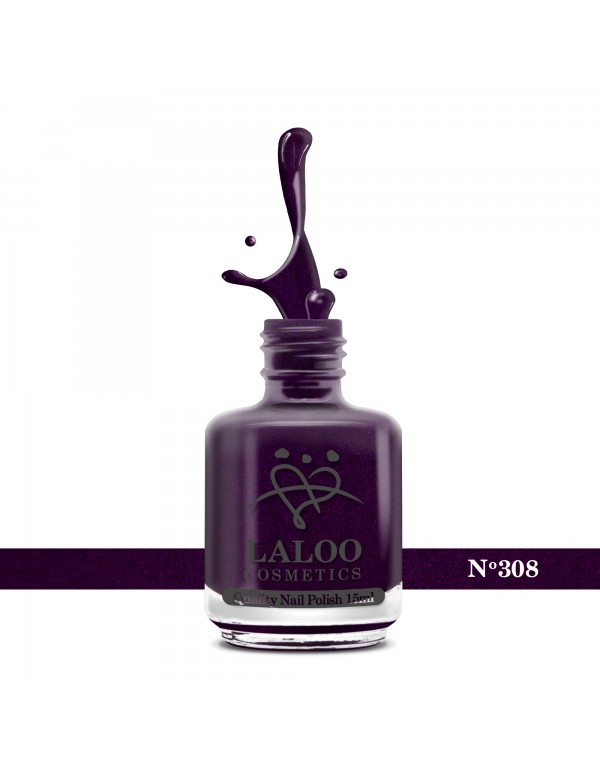 Laloo Weekly Nail Polish No308 Μωβ Σκούρο με Ελαφρύ Shimmer 15ml