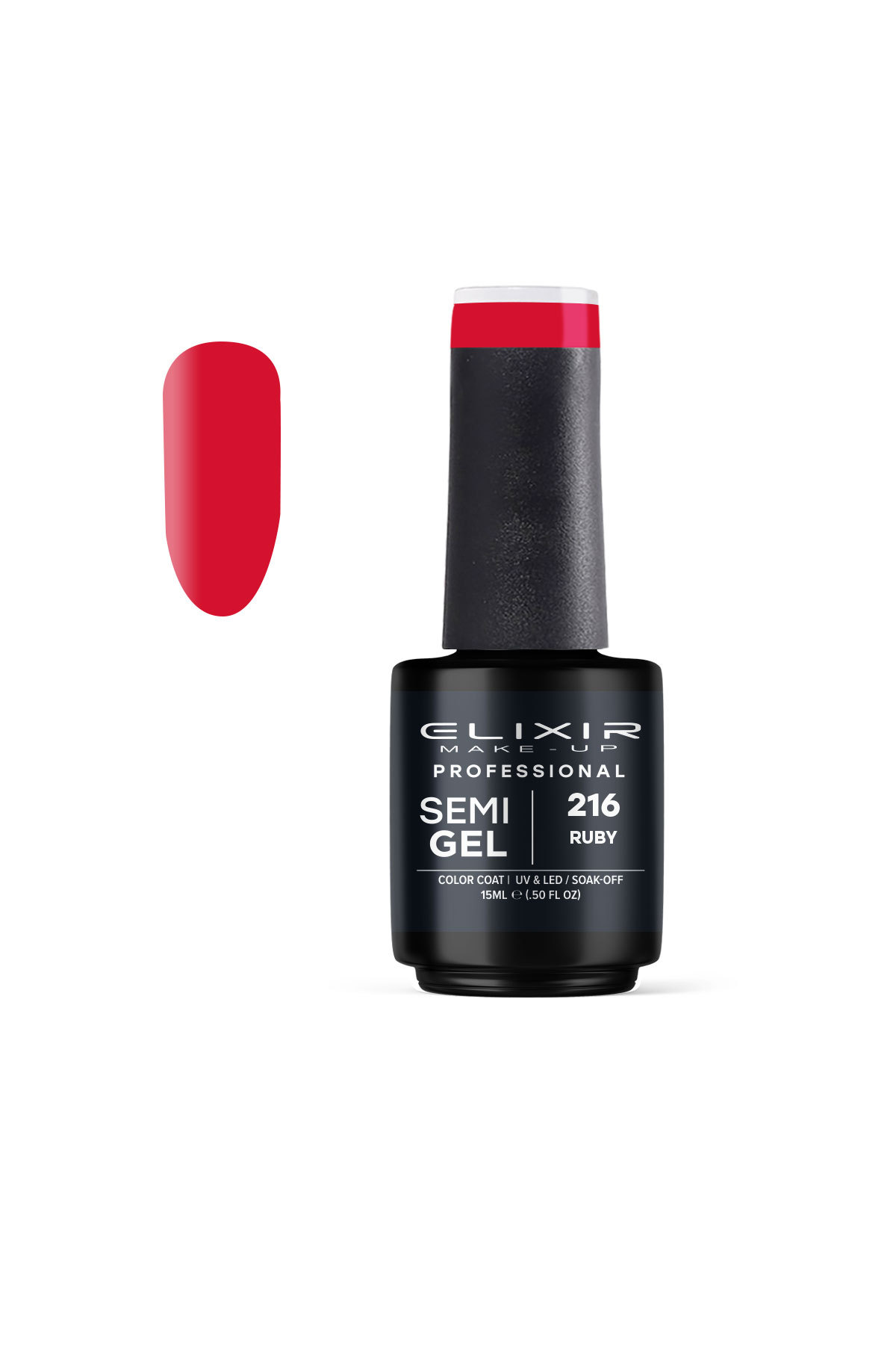 Ημιμόνιμο Bερνίκι Elixir Semi Gel 216 Ruby 15ml