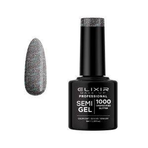 Ημιμόνιμο Bερνίκι Elixir Semi Gel 1000 Unspecified Glitter 8ml