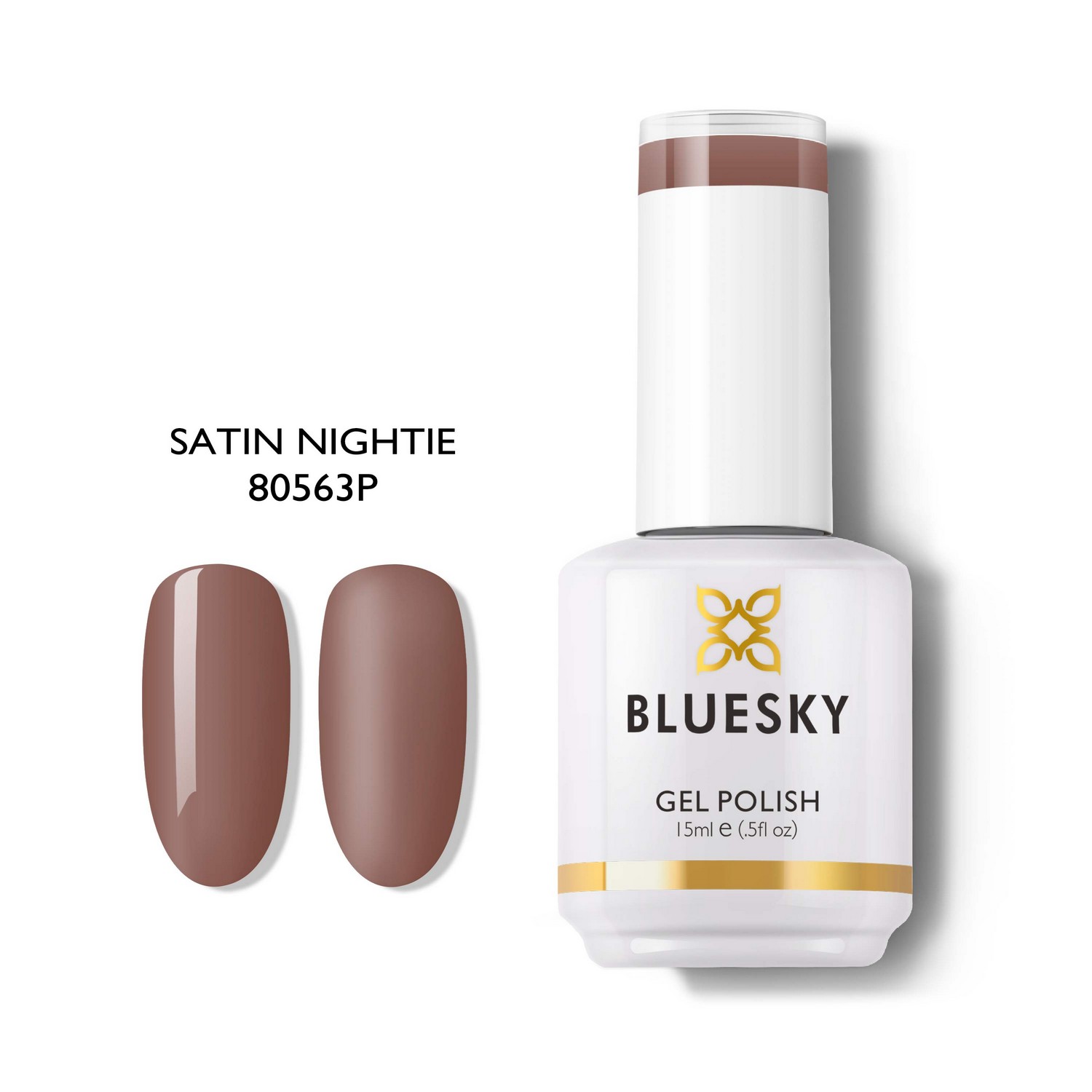 Bluesky Hμιμόνιμο Bερνίκι SATIN NIGHTIE 80563 (NUDE LATTE) 15ml