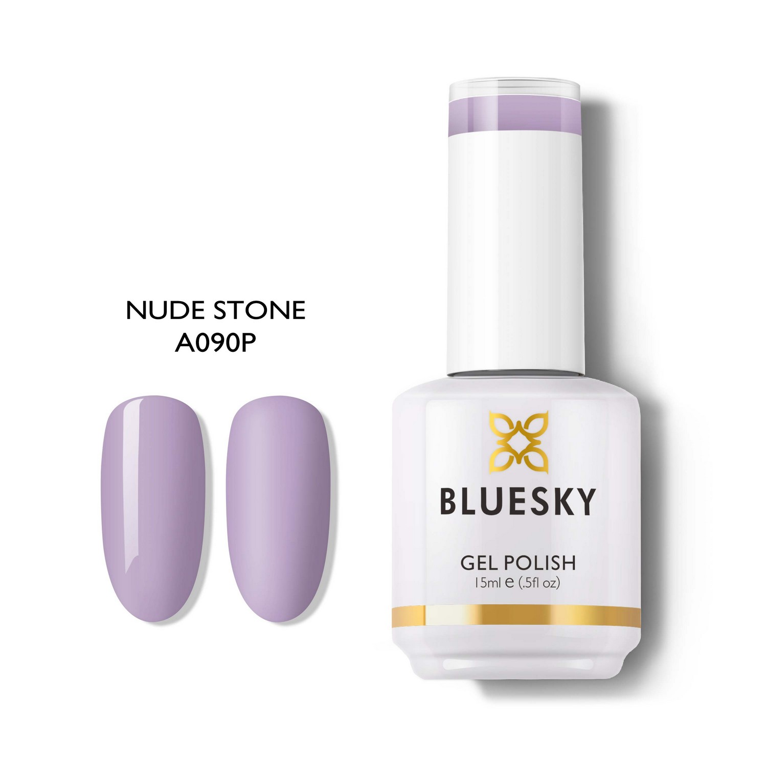 Bluesky Hμιμόνιμο Bερνίκι A90 NUDE STONE (ΛΙΛΑ ΓΚΡΙ) 15ml