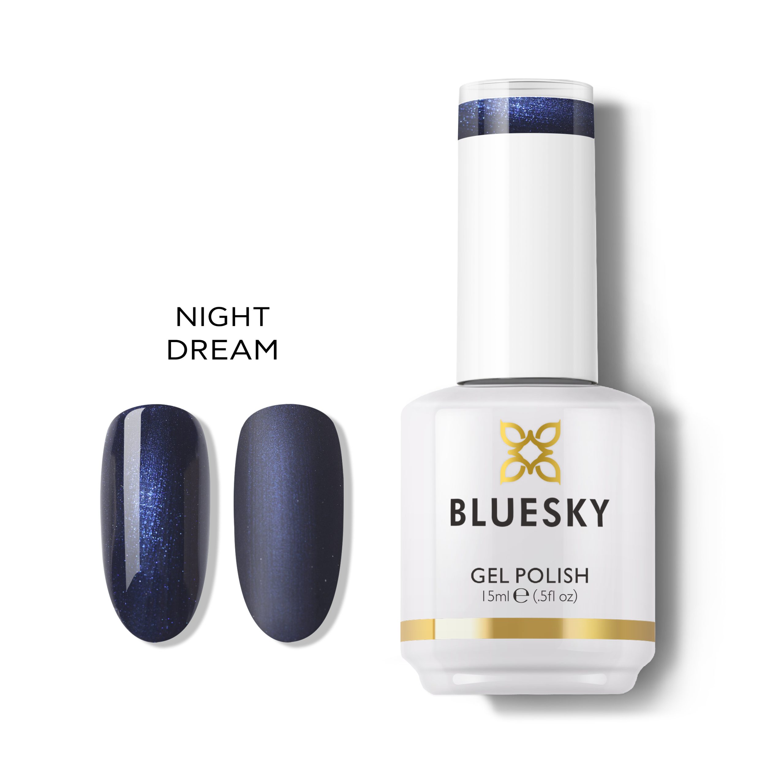 Bluesky Hμιμόνιμο Bερνίκι NIGHT DREAM MZA909 (ΜΠΛΕ ΣΚΟΥΡΟ ΜΕΤΑΛΛΙΚΟ) 15ml