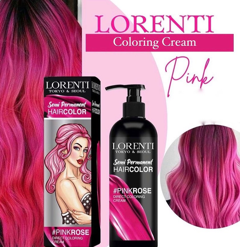 Lorenti Semi-Permanent Hair Color Pink Rose 250ml - Image 2