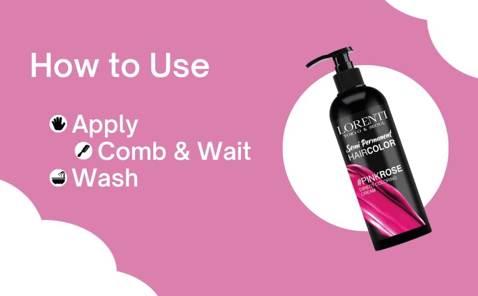 Lorenti Semi-Permanent Hair Color Pink Rose 250ml - Image 5